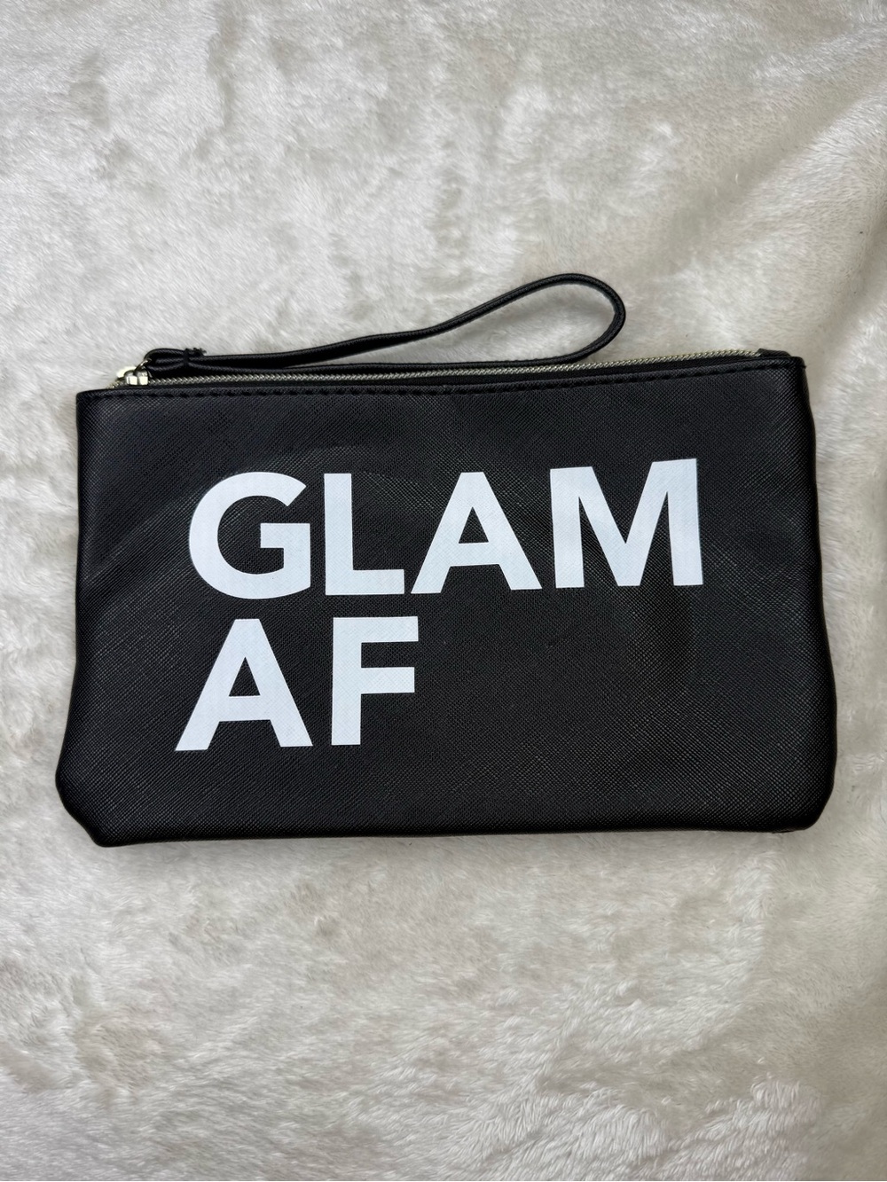 Crimes of Beauty GLAM AF Black Wristlet Clutch Makeup Bag